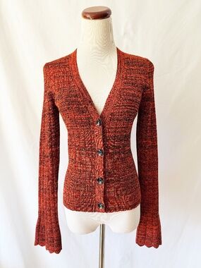 Burnt Siena Knit Cardigan by Sisley Large